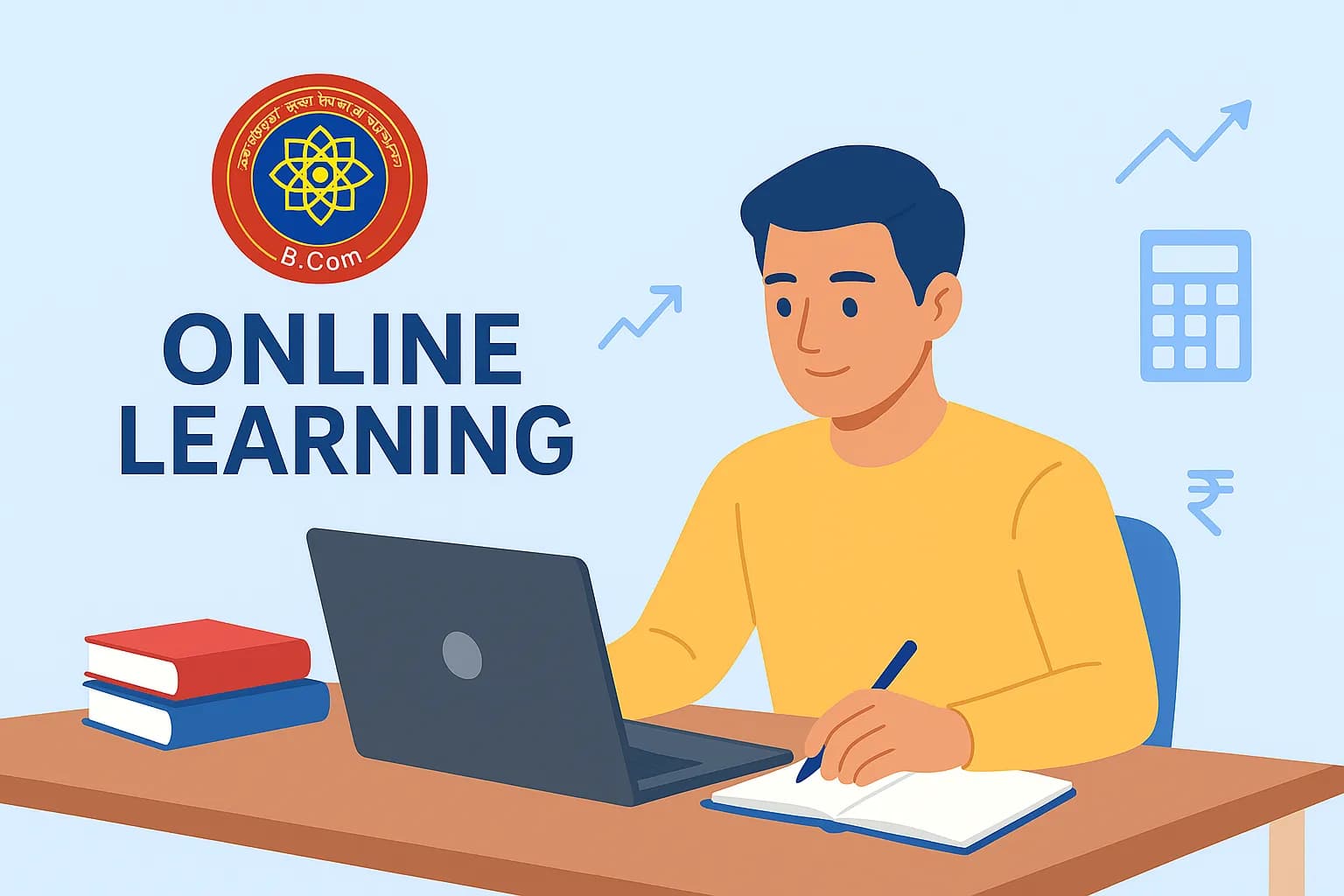 Student learning online B.Com from PTU at home