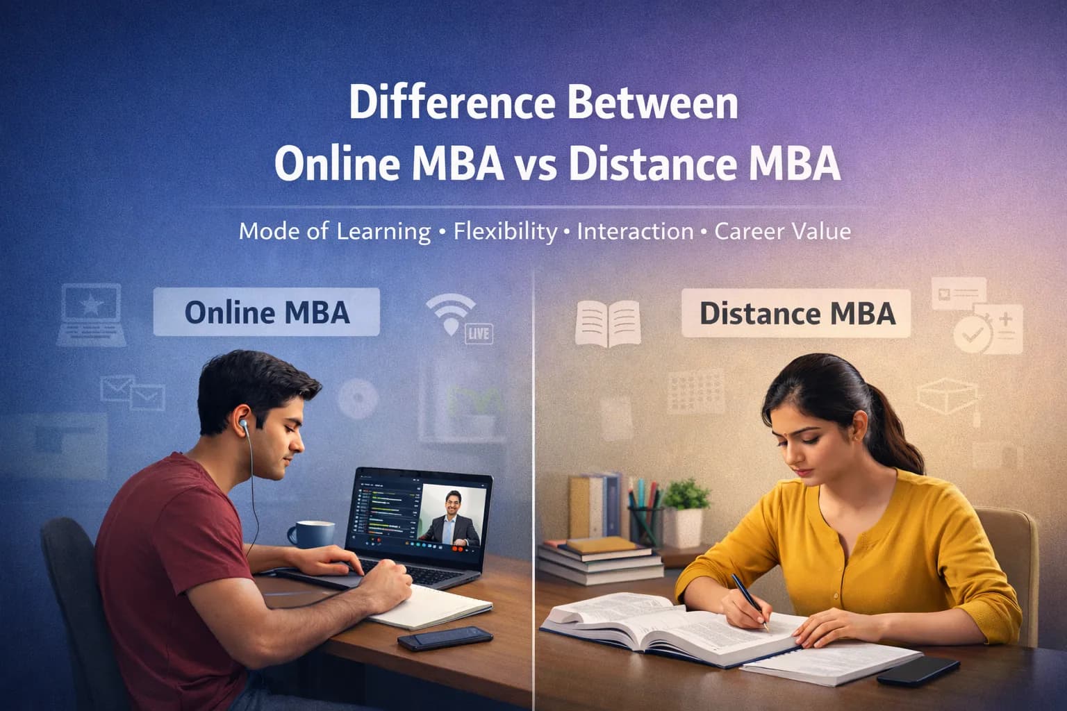Difference Between Online MBA vs Distance MBA