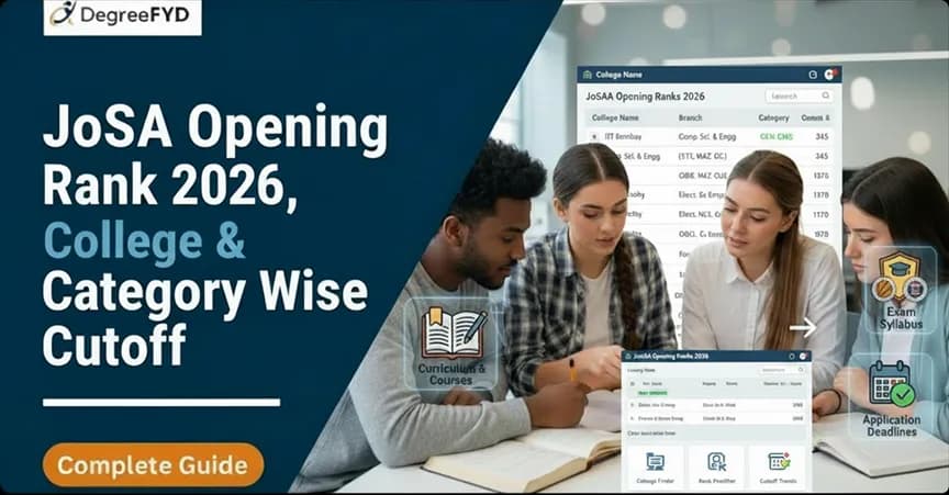 JoSAA Opening Rank 2026, College & Category Wise Cutoff