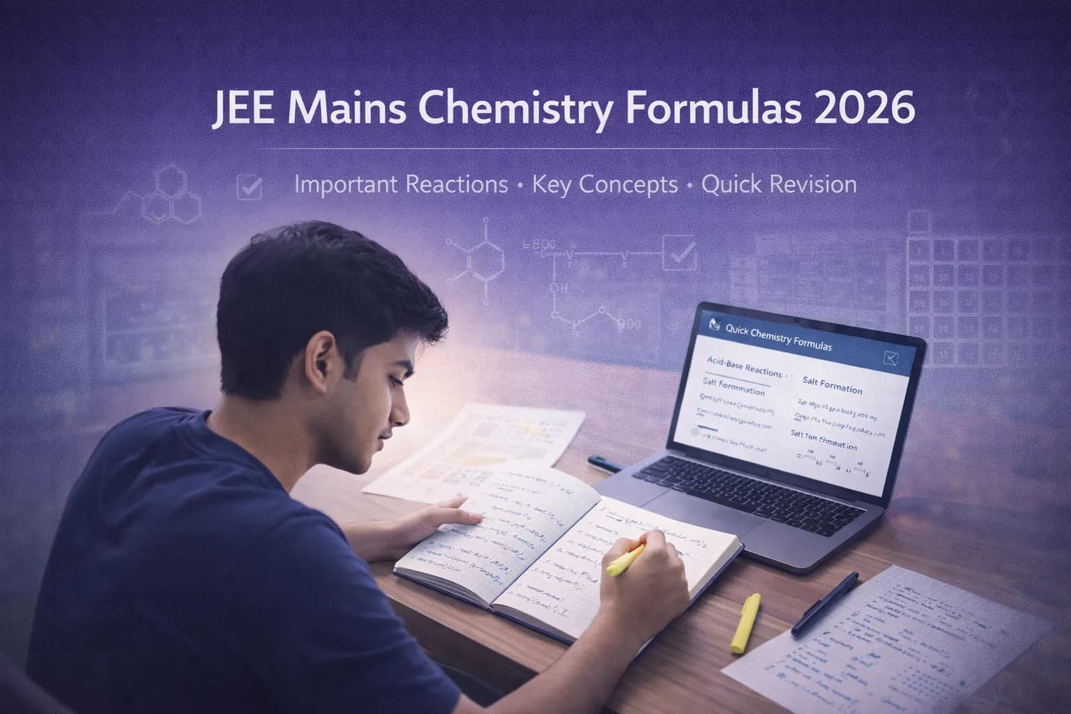 JEE Mains Chemistry Formulas 2026