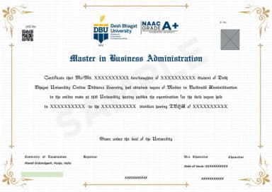 DBU Degree Certificate