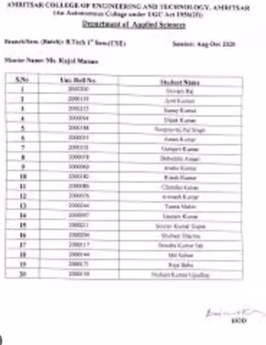 Amritsar Group of Colleges Degree Certificate