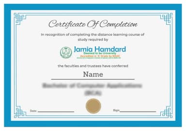 Jamia Hamdard University Online Degree Certificate