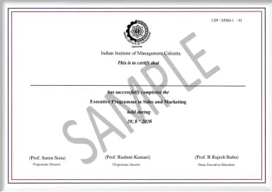IIM Indore Degree Certificate