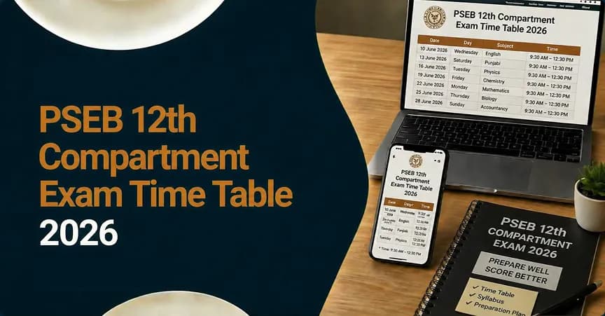 PSEB 12th Compartment Exam Time Table 2026