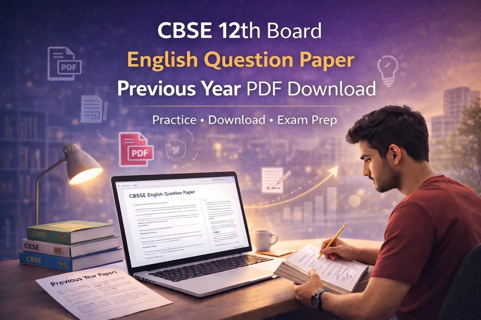 CBSE 12th Board English Question Paper Previous Year PDF Download